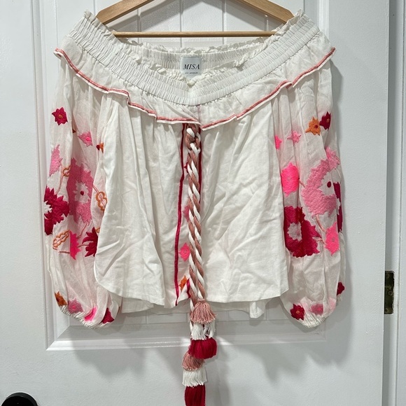 NWT Misa Los Angeles Off-the-shoulder Embroidered Too - Picture 3 of 9